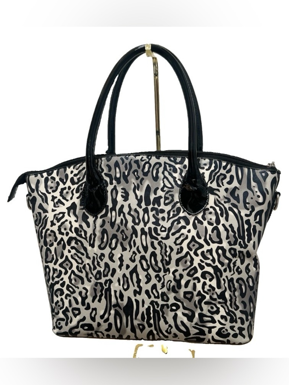 Vintage Grace Adele Black & Gray Leopard-Print Tote - Picture 2 of 10